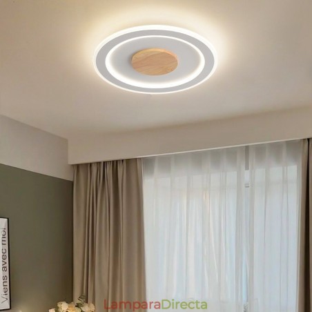 Lámpara de techo empotrada moderna de madera redonda, accesorio de iluminación para interiores Lámpara de techo empotrada moderna de madera redonda, accesorio de iluminación para interiores