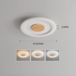 Lámpara de techo empotrada moderna de madera redonda, accesorio de iluminación para interiores