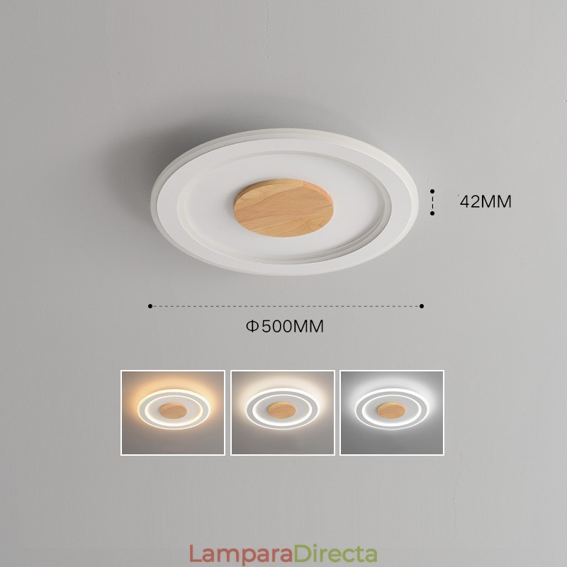 Lámpara de techo empotrada moderna de madera redonda, accesorio de iluminación para interiores