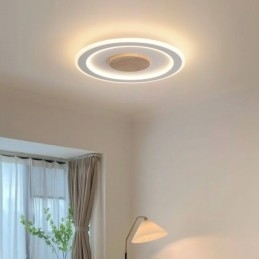 Lámpara de techo empotrada moderna de madera redonda, accesorio de iluminación para interiores
