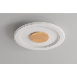 Lámpara de techo empotrada moderna de madera redonda, accesorio de iluminación para interiores