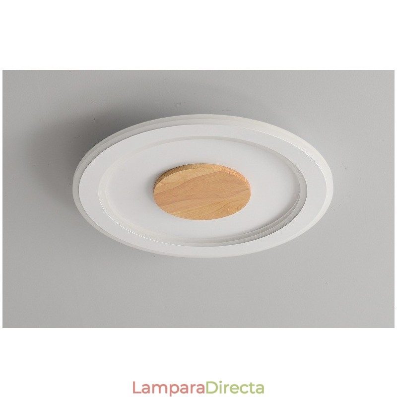 Lámpara de techo empotrada moderna de madera redonda, accesorio de iluminación para interiores