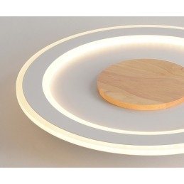 Lámpara de techo empotrada moderna de madera redonda, accesorio de iluminación para interiores