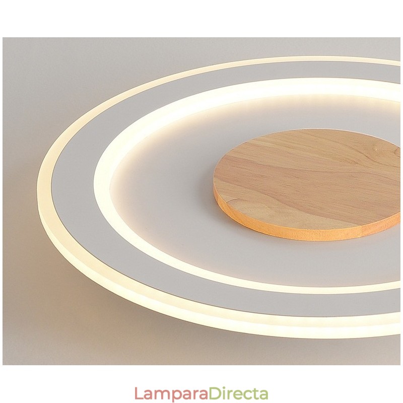 Lámpara de techo empotrada moderna de madera redonda, accesorio de iluminación para interiores