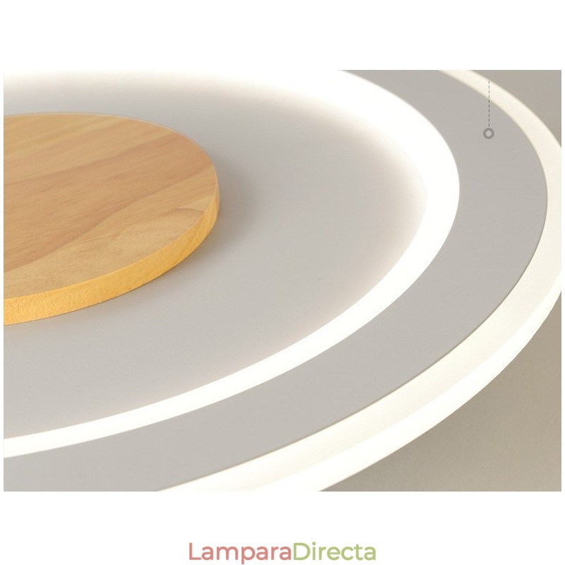 Lámpara de techo empotrada moderna de madera redonda, accesorio de iluminación para interiores