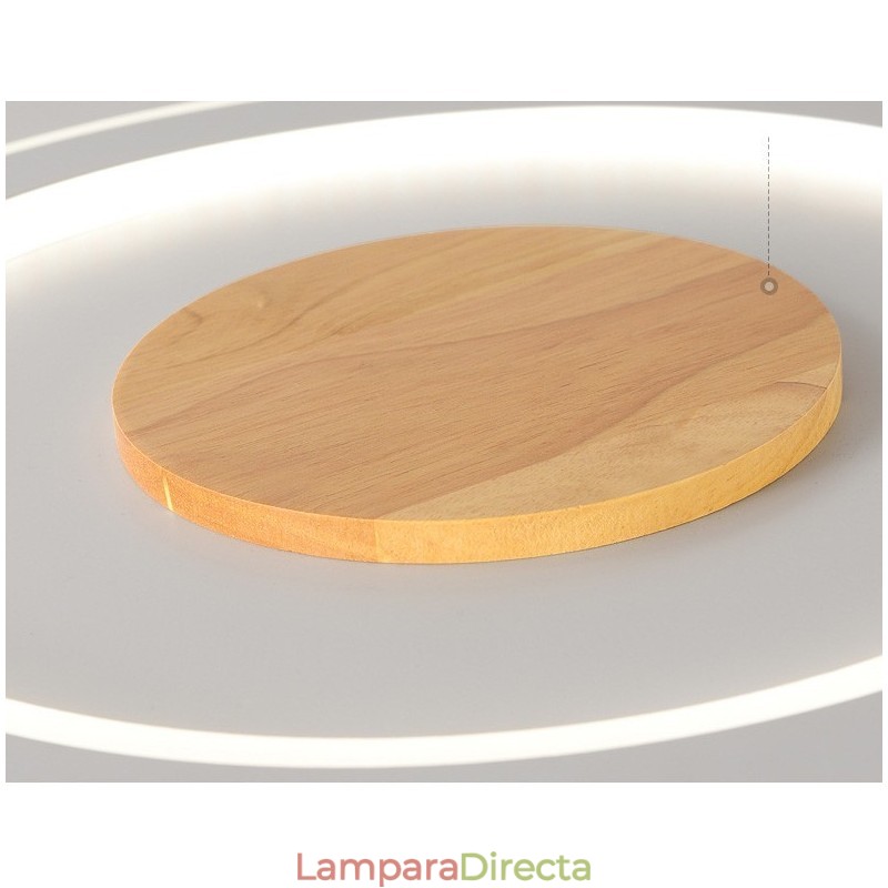 Lámpara de techo empotrada moderna de madera redonda, accesorio de iluminación para interiores