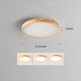 Lámpara de techo empotrada moderna de madera redonda, accesorio de iluminación para interiores