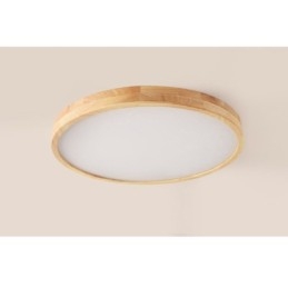 Lámpara de techo empotrada moderna de madera redonda, accesorio de iluminación para interiores
