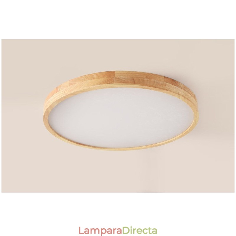 Lámpara de techo empotrada moderna de madera redonda, accesorio de iluminación para interiores