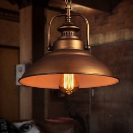 Lámpara colgante retro con pantalla de metal tipo paraguas de estilo antiguo de fábrica