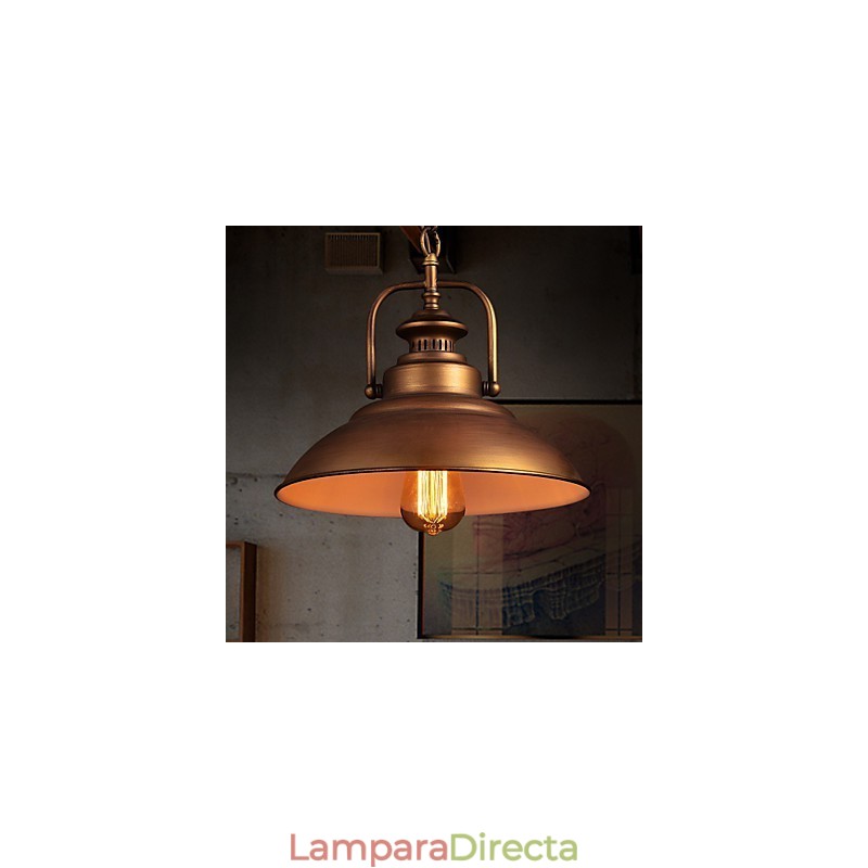 Lámpara colgante retro con pantalla de metal tipo paraguas de estilo antiguo de fábrica