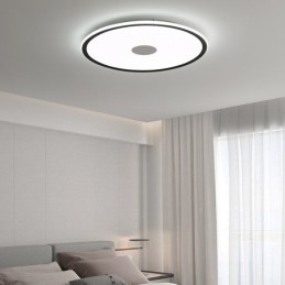 Lámpara de techo nórdica redonda de 3,5 cm de grosor con protección ocular de espectro completo y regulable para interiores.