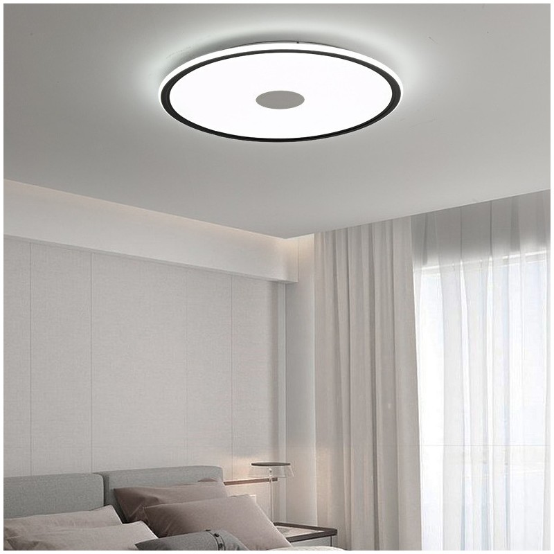 Lámpara de techo nórdica redonda de 3,5 cm de grosor con protección ocular de espectro completo y regulable para interiores.