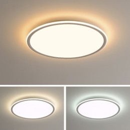 Lámpara de techo nórdica redonda de 3,5 cm de grosor con protección ocular de espectro completo y regulable para interiores.