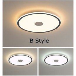 Lámpara de techo nórdica redonda de 3,5 cm de grosor con protección ocular de espectro completo y regulable para interiores.