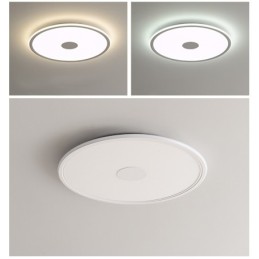 Lámpara de techo nórdica redonda de 3,5 cm de grosor con protección ocular de espectro completo y regulable para interiores.