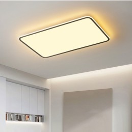 Lámpara de techo empotrada rectangular de gran tamaño y moderna, regulable, para interiores
