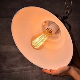 Lámpara colgante retro con pantalla de metal tipo paraguas de estilo antiguo de fábrica