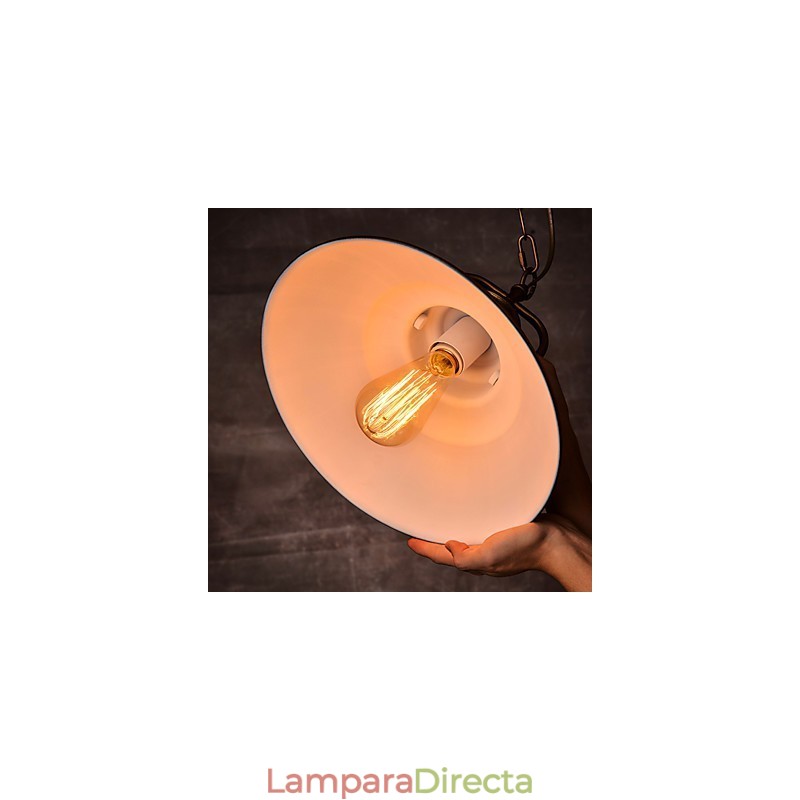 Lámpara colgante retro con pantalla de metal tipo paraguas de estilo antiguo de fábrica