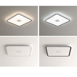 Lámpara de techo cuadrada empotrada y regulable de espectro completo con protección ocular.