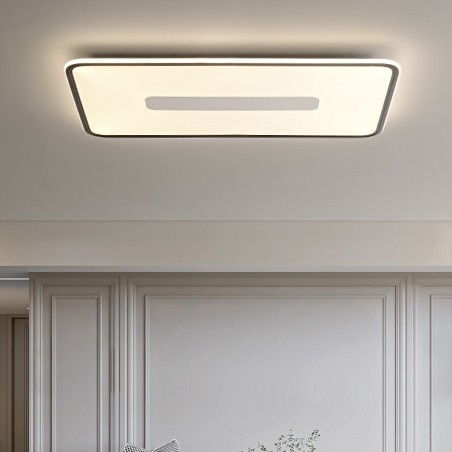 Lámpara de techo empotrada rectangular de gran tamaño y moderna, regulable, de espectro completo, con protección ocular. Lámpara de techo empotrada rectangular de gran tamaño y moderna, regulable, de espectro completo, con protección ocular.