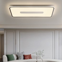 Lámpara de techo empotrada rectangular de gran tamaño y moderna, regulable, de espectro completo, con protección ocular.