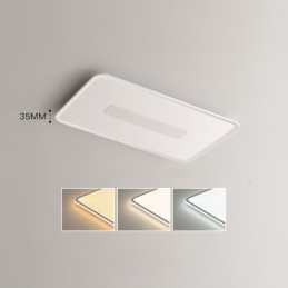 Lámpara de techo empotrada rectangular de gran tamaño y moderna, regulable, de espectro completo, con protección ocular.
