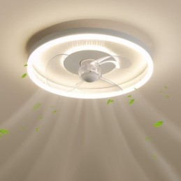Ventilador de techo moderno, redondo, ultrafino, silencioso, invisible, de espectro completo, con protección ocular, regulable y empotrado.
