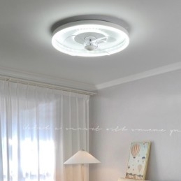 Ventilador de techo moderno, redondo, ultrafino, silencioso, invisible, de espectro completo, con protección ocular, regulable y empotrado.