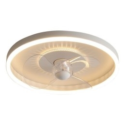 Ventilador de techo moderno, redondo, ultrafino, silencioso, invisible, de espectro completo, con protección ocular, regulable y empotrado.