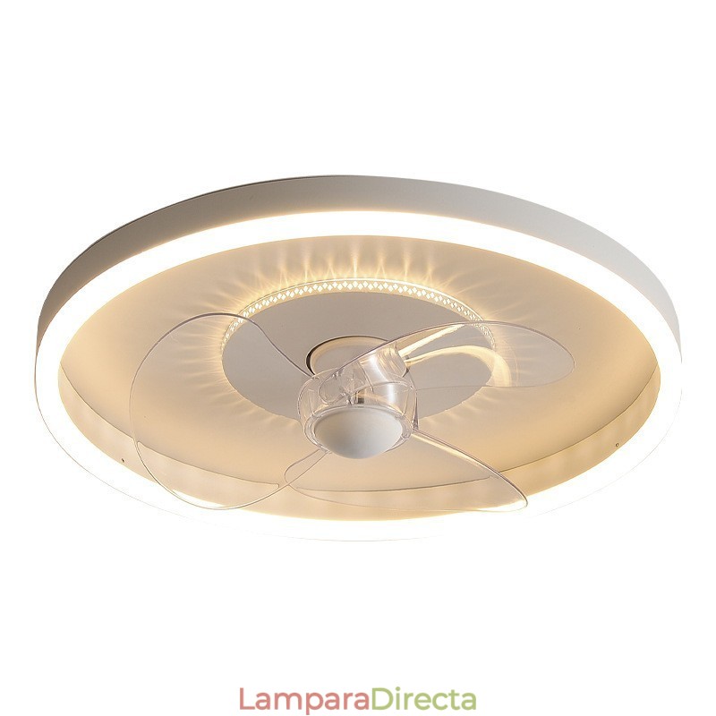 Ventilador de techo moderno, redondo, ultrafino, silencioso, invisible, de espectro completo, con protección ocular, regulable y empotrado.
