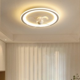 Ventilador nórdico redondo ultrafino, silencioso, invisible, regulable, empotrado, con espectro completo y protección ocular.