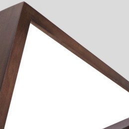 Lámpara de techo empotrada de madera de nogal negro cuadrada de dos niveles, moderna, contemporánea, de estilo nórdico, también se puede utilizar como lámpara de pared.