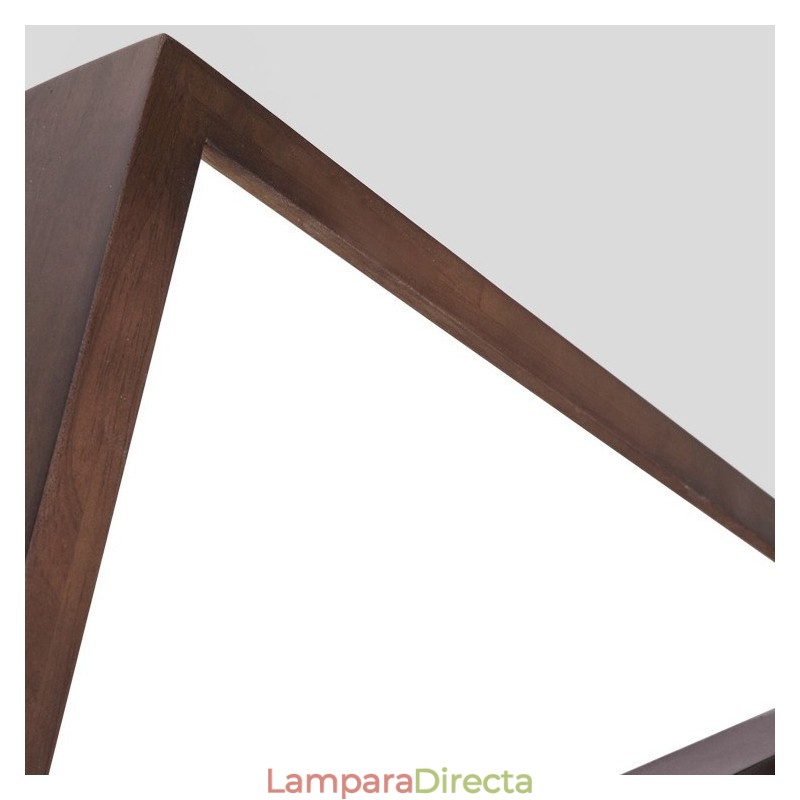 Lámpara de techo empotrada de madera de nogal negro cuadrada de 3 niveles, estilo nórdico contemporáneo moderno, también se puede usar como lámpara de pared.