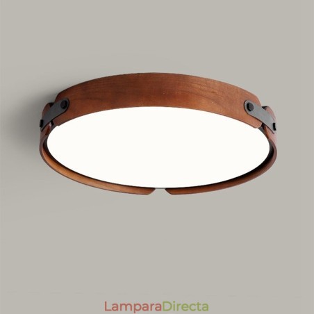 Lámpara de techo empotrada nórdica redonda y sencilla de madera de nogal negro Lámpara de techo empotrada nórdica redonda y sencilla de madera de nogal negro