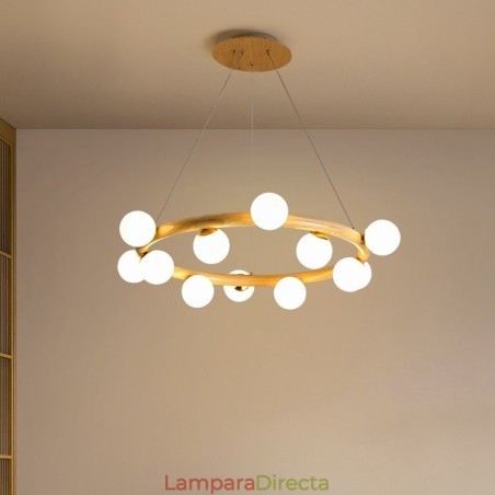 Lámpara colgante de madera nórdica moderna y sencilla con pantallas de frijol Lámpara colgante de madera nórdica moderna y sencilla con pantallas de frijol