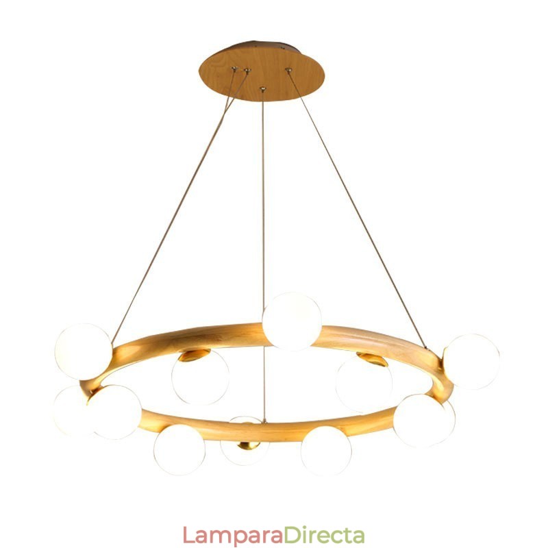 Lámpara colgante de madera nórdica moderna y sencilla con pantallas de frijol