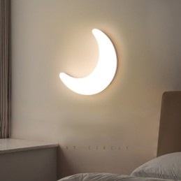 Apliques de pared y techo con forma de luna nórdica de 20 W para habitación infantil