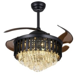 Ventilador de techo retráctil con luz de cristal