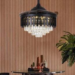Ventilador de techo retráctil con luz de cristal