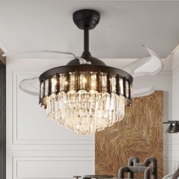 Ventilador de techo retráctil con luz de cristal