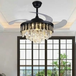 Ventilador de techo retráctil con luz de cristal