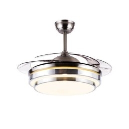 Lámpara de ventilador de techo moderna con aspas de ABS y acrílico.