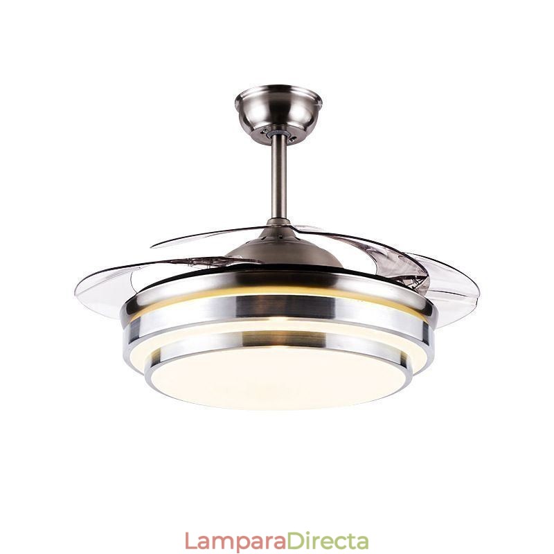 Lámpara de ventilador de techo moderna con aspas de ABS y acrílico.