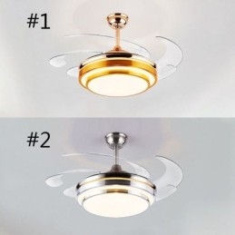 Lámpara de ventilador de techo moderna con aspas de ABS y acrílico.