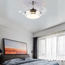 Lámpara de ventilador de techo moderna con aspas de ABS y acrílico.