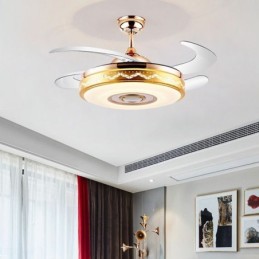 Ventilador de techo con inversor y luz, moderno, con revestimiento eléctrico