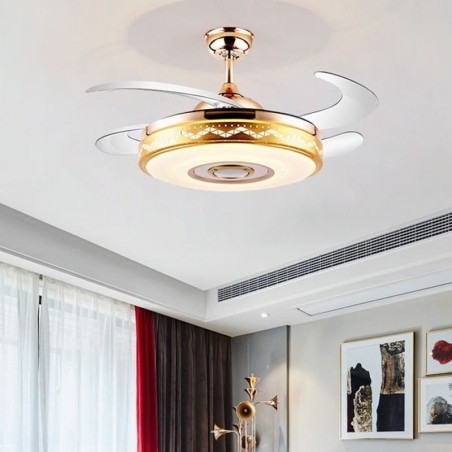 Ventilador de techo con inversor y luz, moderno, con revestimiento eléctrico Ventilador de techo con inversor y luz, moderno, con revestimiento eléctrico