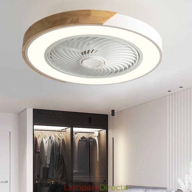Ventilador de techo inteligente con luces, control remoto, lámpara decorativa