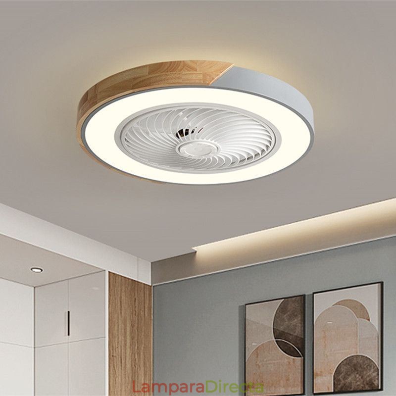 Ventilador de techo inteligente con luces, control remoto, lámpara decorativa